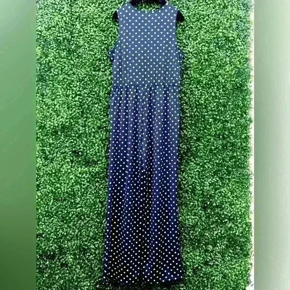 NY PETITE COLLECTION, DARK BLUE POLKA DOT JUMPSUITS Size M. - Picture 2 of 5